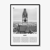 Sibiu Print Black and White, Sibiu Wall Art, Sibiu Poster, Sibiu Photo, Sibiu Wall Décor, Hermannstadt, Transylvania, Romania, Europe