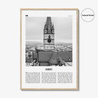 Sibiu Print Black and White, Sibiu Wall Art, Sibiu Poster, Sibiu Photo, Sibiu Wall Décor, Hermannstadt, Transylvania, Romania, Europe