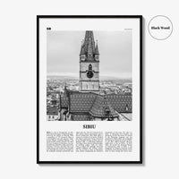 Sibiu Print Black and White, Sibiu Wall Art, Sibiu Poster, Sibiu Photo, Sibiu Wall Décor, Hermannstadt, Transylvania, Romania, Europe