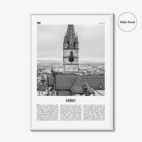 Sibiu Print Black and White, Sibiu Wall Art, Sibiu Poster, Sibiu Photo, Sibiu Wall Décor, Hermannstadt, Transylvania, Romania, Europe