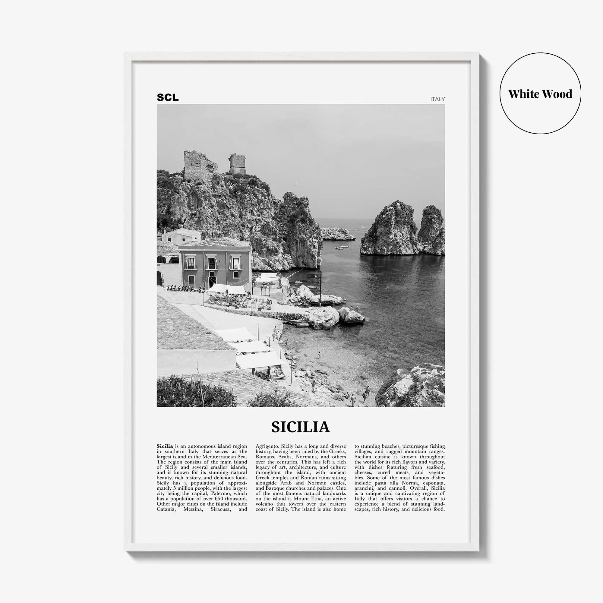 Sicilia Print Black and White, Sicilia Wall Art, Sicilia Poster, Sicilia Photo, Sicilia Wall Décor, Sicilia Map, Italy