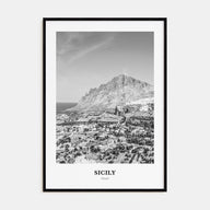 Sicily Portrait B&W No 1 Poster