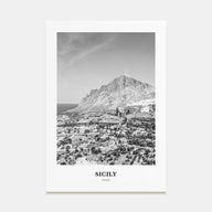 Sicily Portrait B&W No 1 Poster