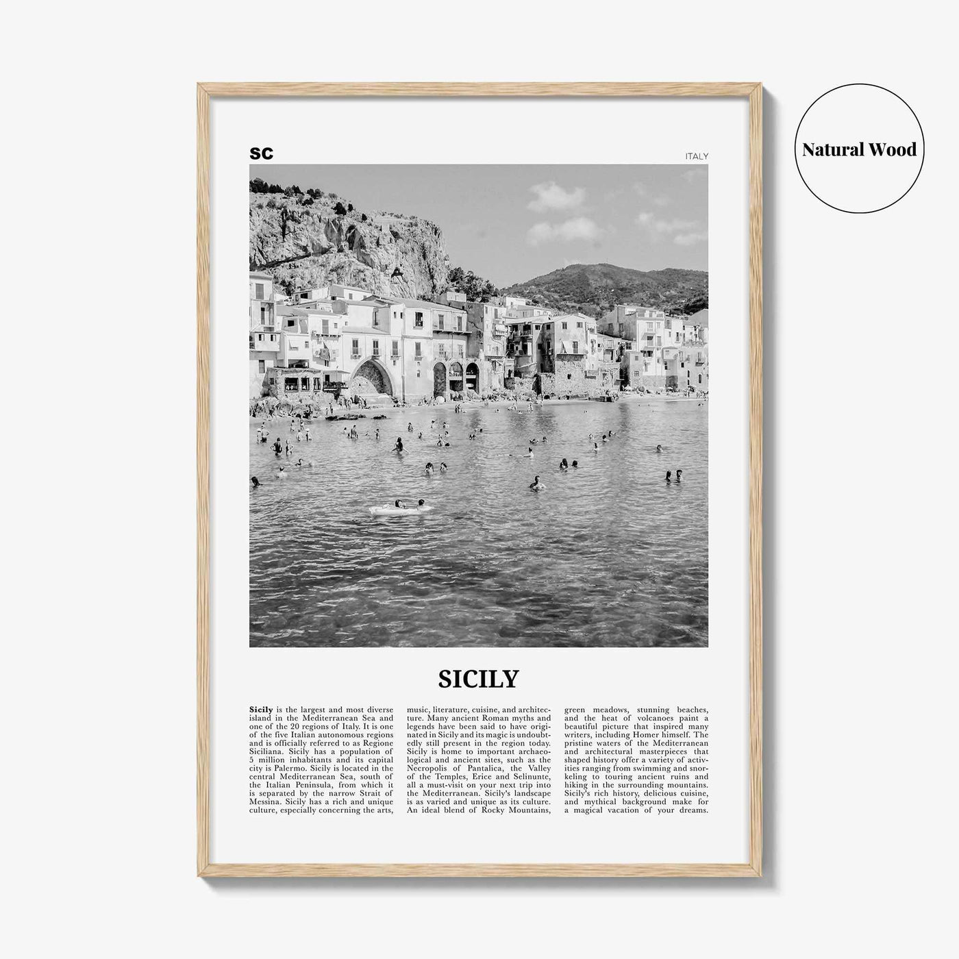 Sicily Print Black and White No 1, Sicily Wall Art, Sicily Poster, Sicily Photo, Sicily Décor, Italy, Sicilia, Sicìlia, Palermo, Catania