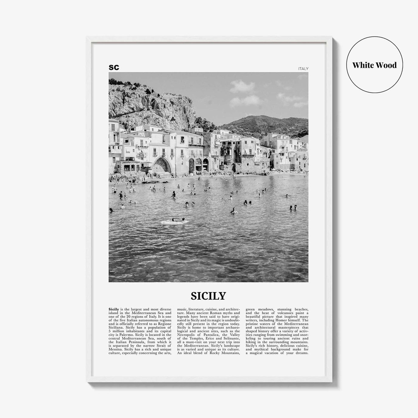 Sicily Print Black and White No 1, Sicily Wall Art, Sicily Poster, Sicily Photo, Sicily Décor, Italy, Sicilia, Sicìlia, Palermo, Catania