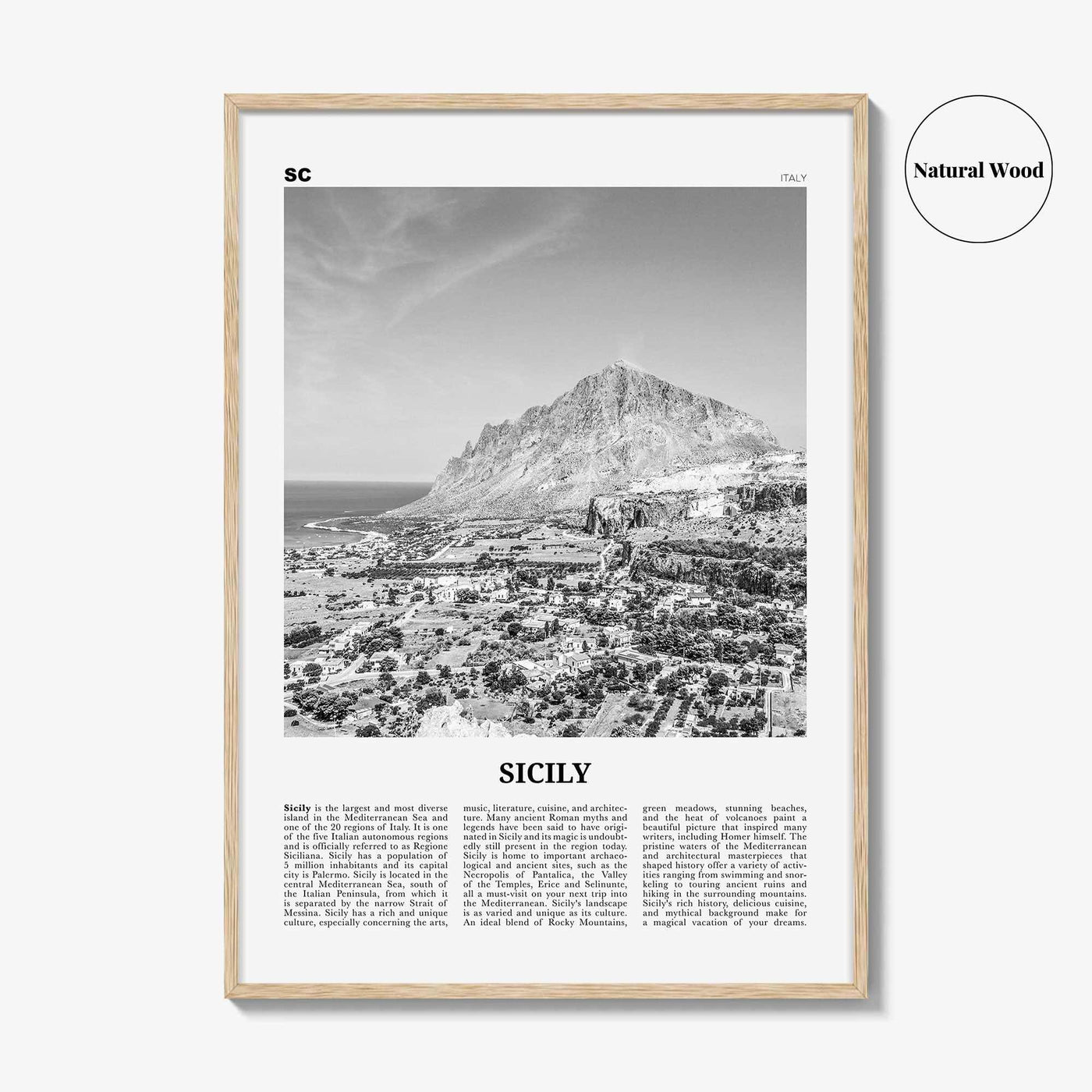 Sicily Print Black and White No 2, Sicily Wall Art, Sicily Poster, Sicily Photo, Sicily Wall, Italy, Sicilia, Sicìlia, Palermo, Catania