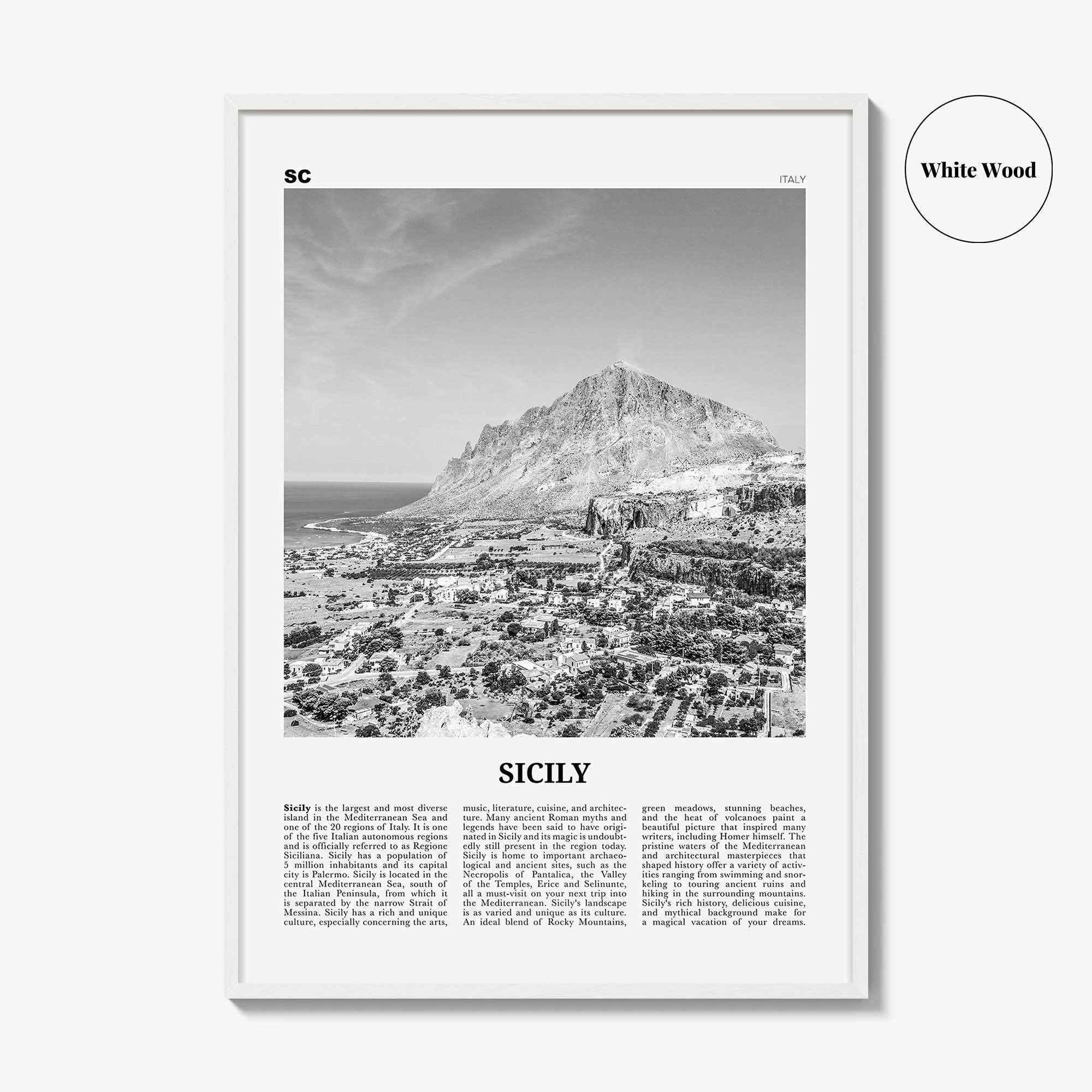 Sicily Print Black and White No 2, Sicily Wall Art, Sicily Poster, Sicily Photo, Sicily Wall, Italy, Sicilia, Sicìlia, Palermo, Catania