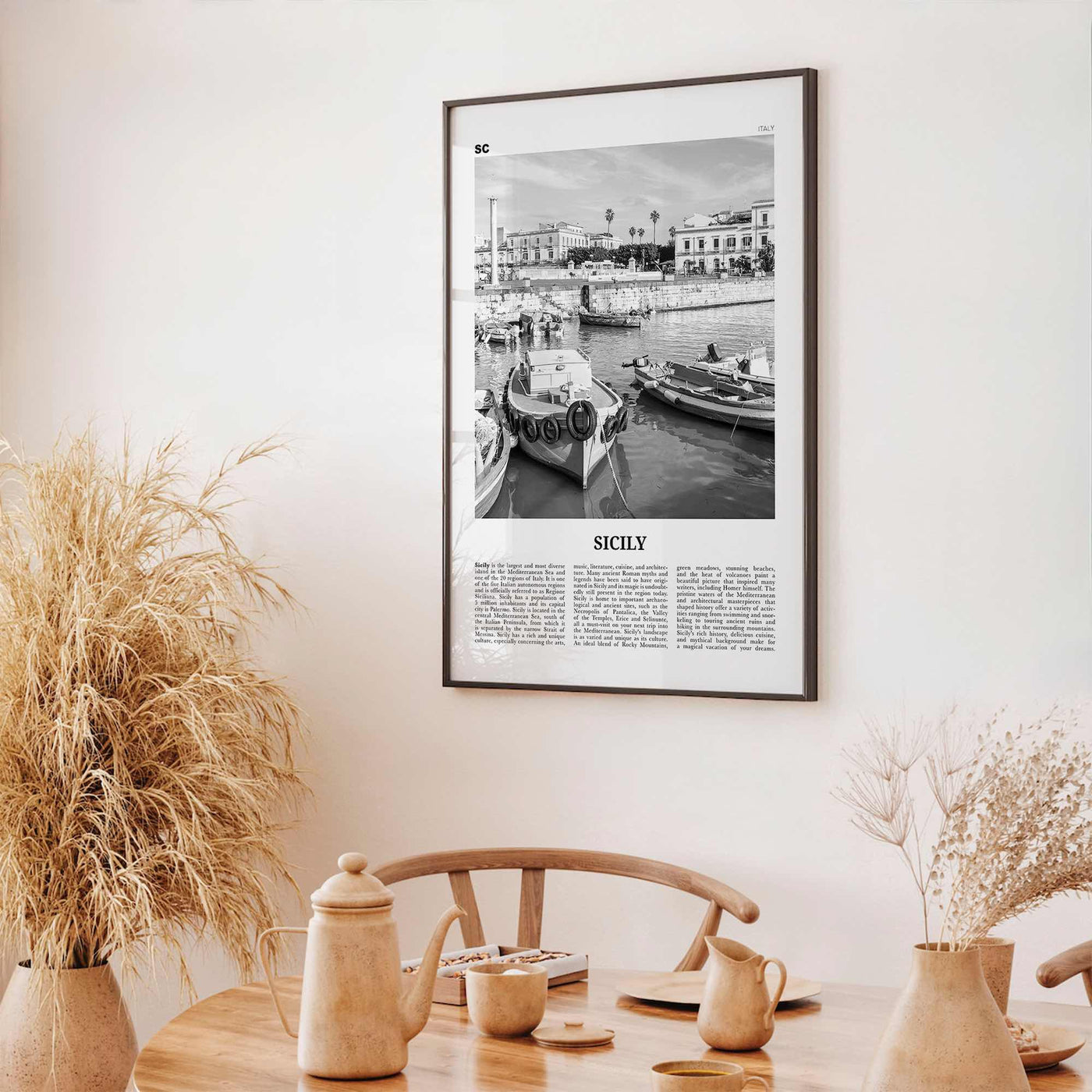 Sicily Print Black and White No 3, Sicily Wall Art, Sicily Poster, Sicily Photo, Sicily Décor, Italy, Sicilia, Sicìlia, Palermo, Catania