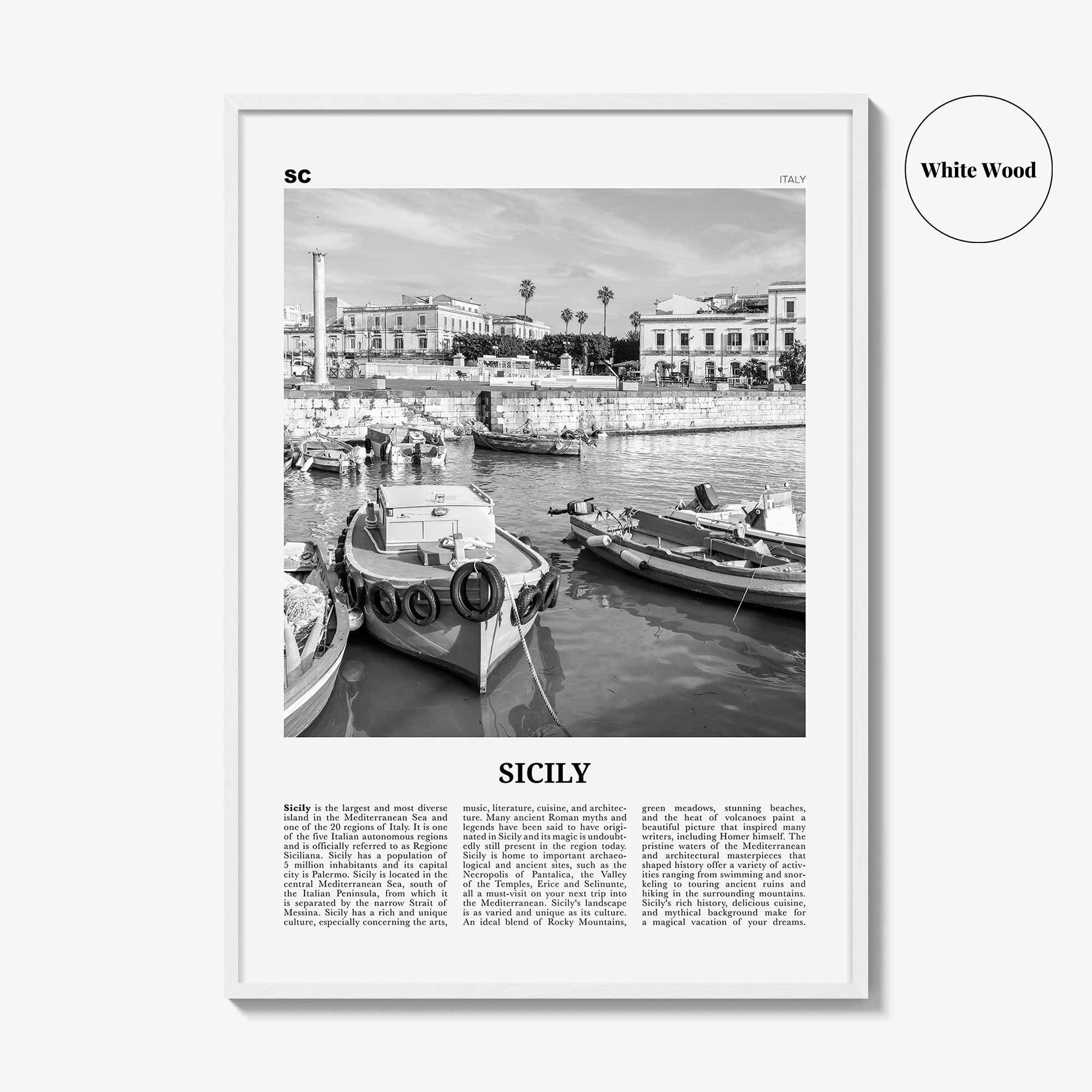 Sicily Print Black and White No 3, Sicily Wall Art, Sicily Poster, Sicily Photo, Sicily Décor, Italy, Sicilia, Sicìlia, Palermo, Catania