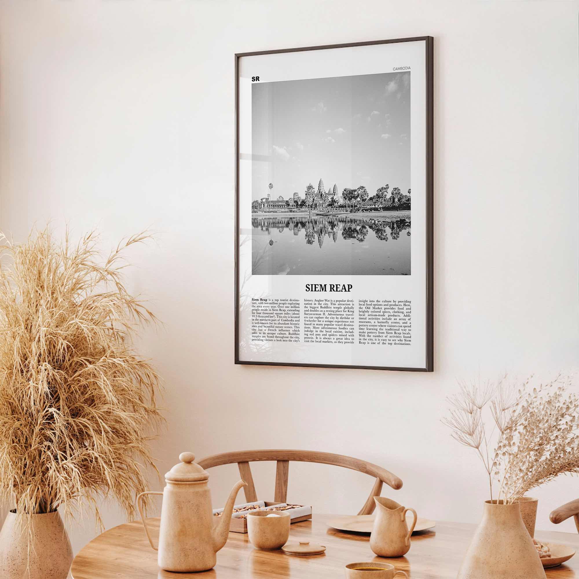 Siem Reap Print Black and White, Siem Reap Wall Art, Siem Reap Poster, Siem Reap Photo, Siem Reap Wall Décor, Siem Reap Map, Cambodia