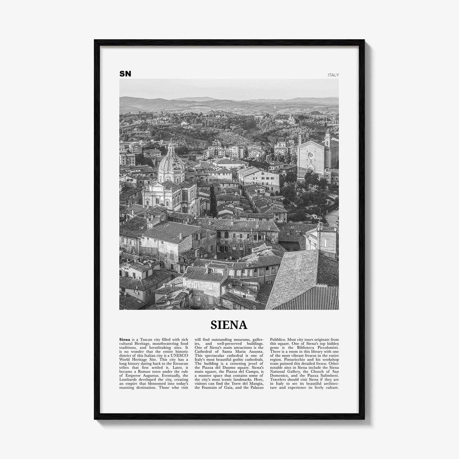 Siena Print Black and White, Siena Wall Art, Siena Poster, Siena Photo, Siena Wall Décor, Italy, Italia
