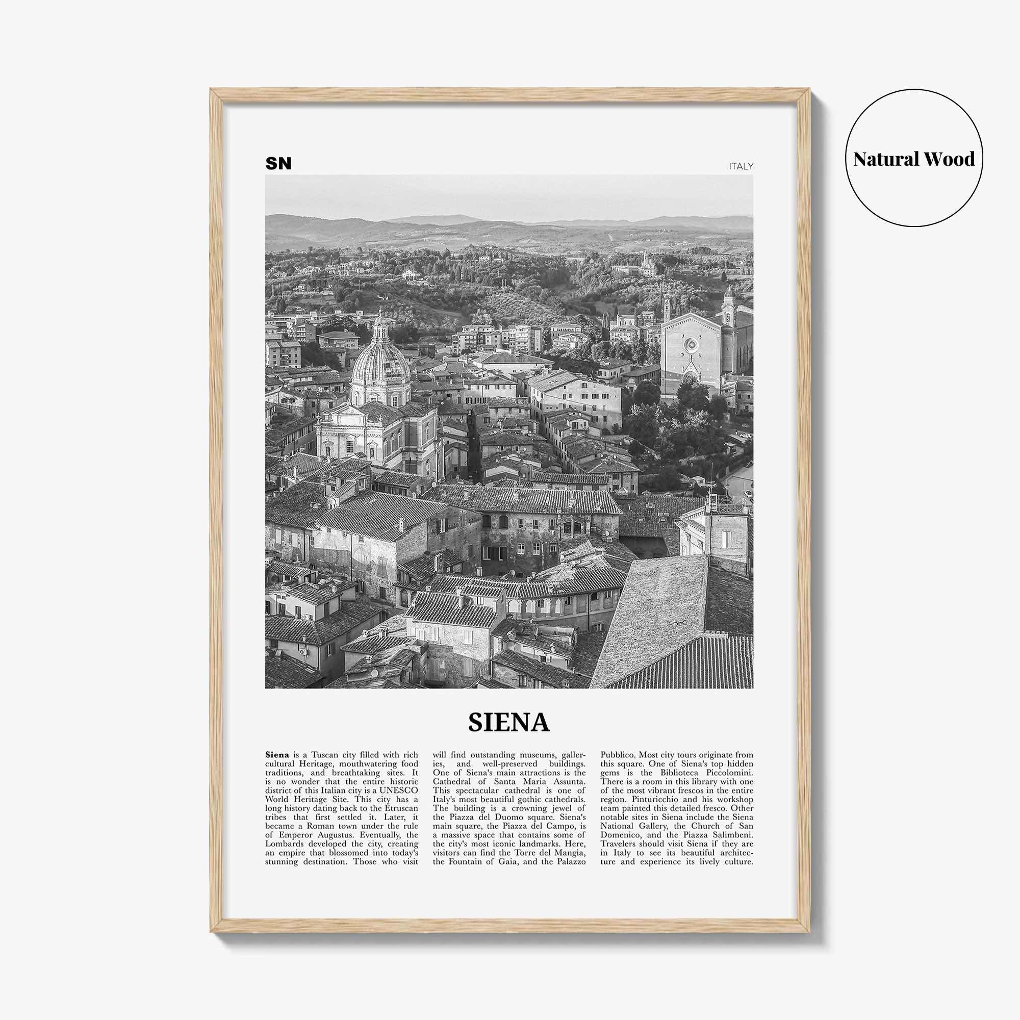 Siena Print Black and White, Siena Wall Art, Siena Poster, Siena Photo, Siena Wall Décor, Italy, Italia
