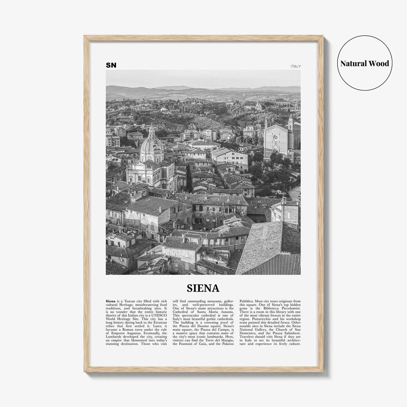 Siena Print Black and White, Siena Wall Art, Siena Poster, Siena Photo, Siena Wall Décor, Italy, Italia