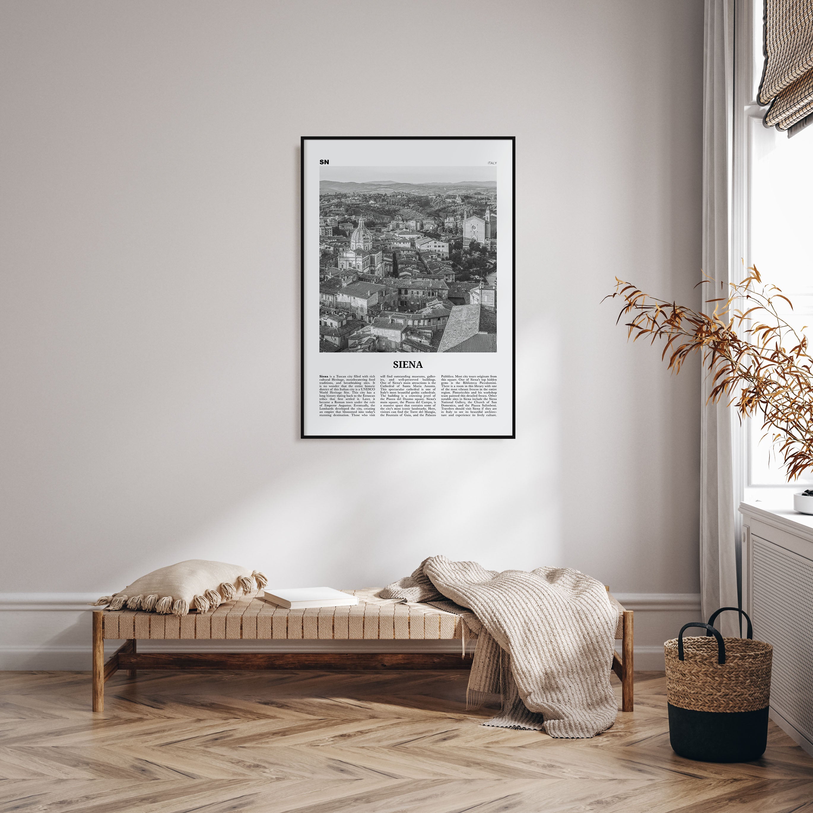 Siena Travel B&W Poster
