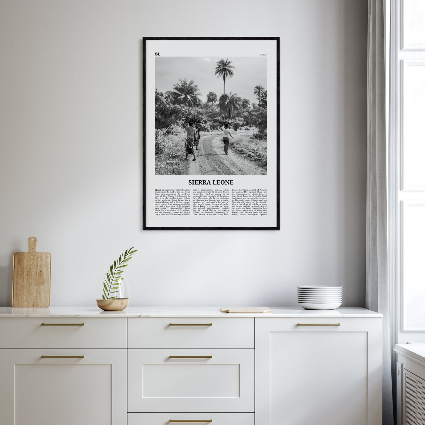 Sierra Leone Travel B&W Poster