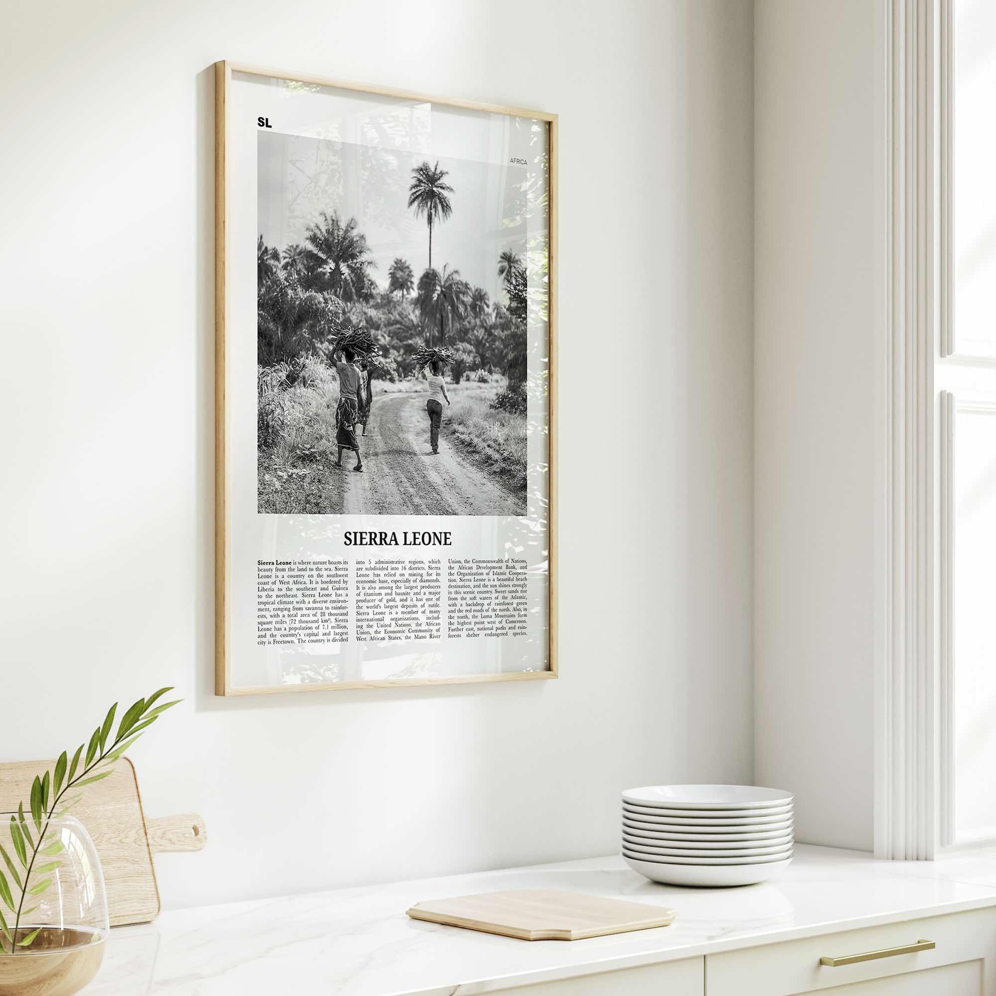 Sierra Leone Print Black and White, Sierra Leone Wall Art, Sierra Leone Poster, Sierra Leone Photo, Sierra Leone Decor, Freetown, Africa