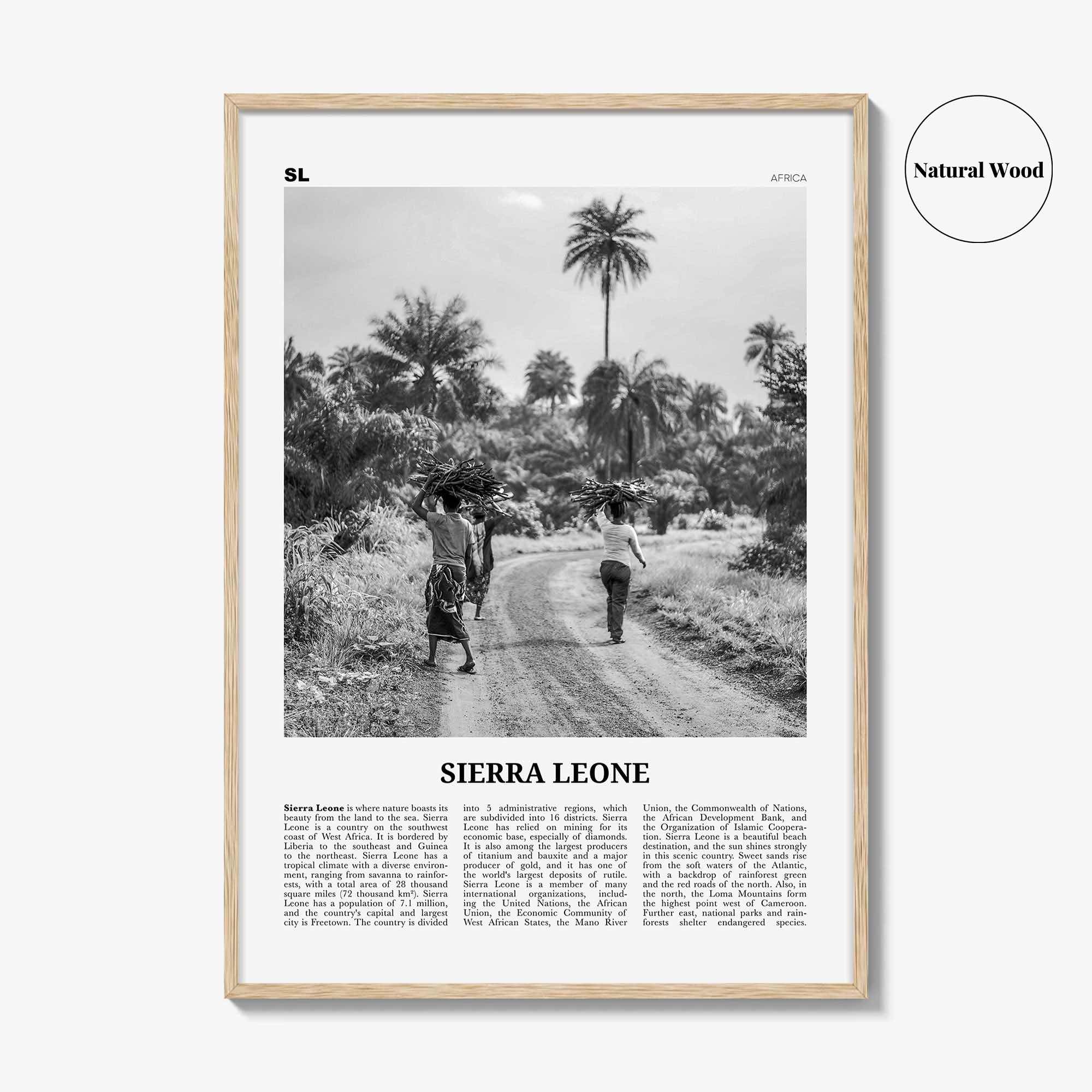 Sierra Leone Print Black and White, Sierra Leone Wall Art, Sierra Leone Poster, Sierra Leone Photo, Sierra Leone Decor, Freetown, Africa