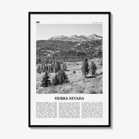Sierra Nevada Print Black and White, Sierra Nevada  Wall Art, Sierra Nevada Poster,  Sierra Nevada Photo, Sierra Nevada Décor, California