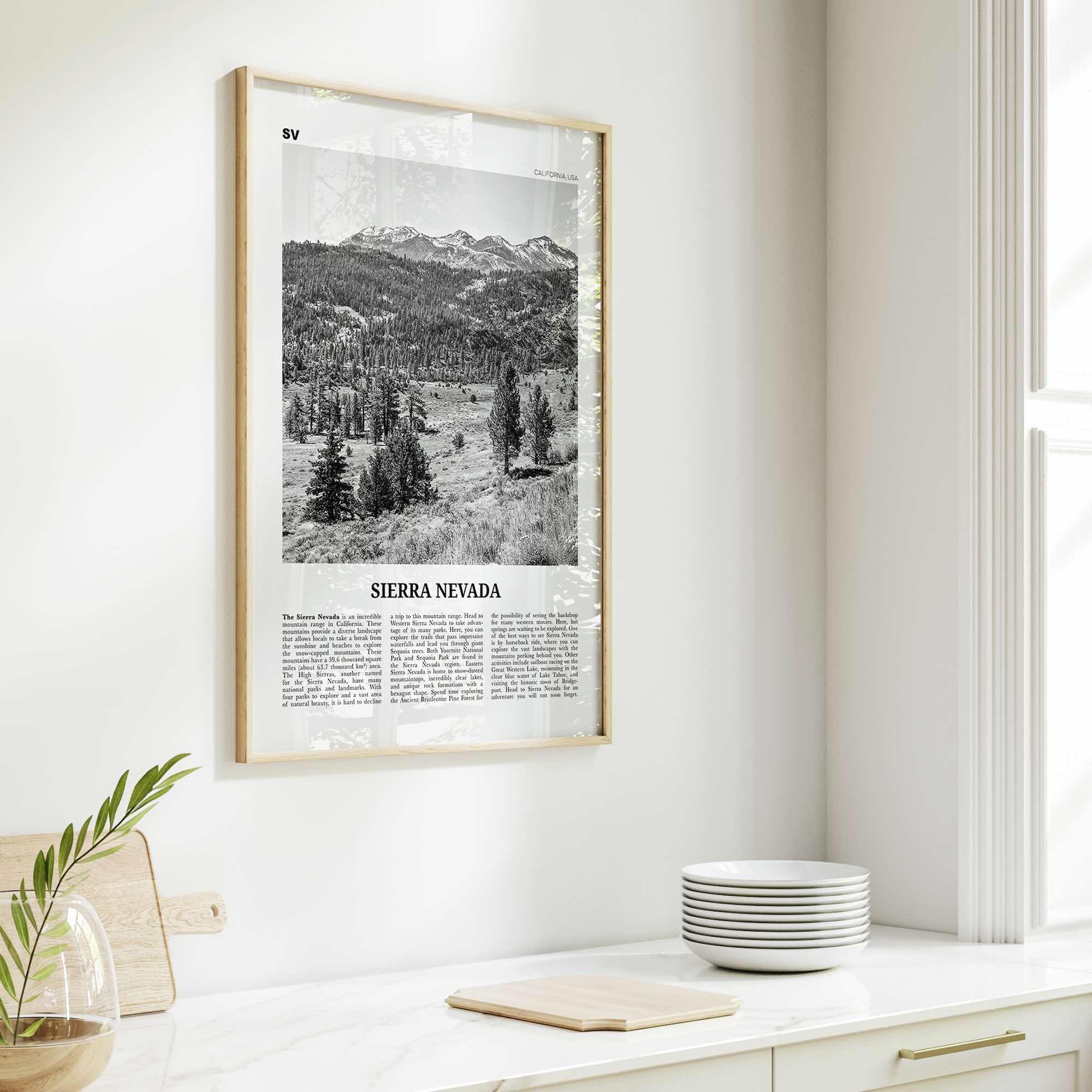 Sierra Nevada Print Black and White, Sierra Nevada  Wall Art, Sierra Nevada Poster,  Sierra Nevada Photo, Sierra Nevada Décor, California