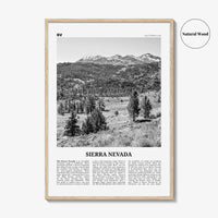 Sierra Nevada Print Black and White, Sierra Nevada  Wall Art, Sierra Nevada Poster,  Sierra Nevada Photo, Sierra Nevada Décor, California
