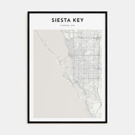 Siesta Key Map Portrait Poster