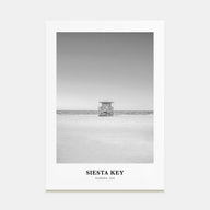 Siesta Key Portrait B&W Poster