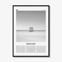 Siesta Key Print Black and White, Siesta Key Wall Art, Siesta Key Poster, Siesta Key Photo, Siesta Key Map, Florida, USA