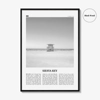 Siesta Key Print Black and White, Siesta Key Wall Art, Siesta Key Poster, Siesta Key Photo, Siesta Key Map, Florida, USA