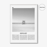 Siesta Key Print Black and White, Siesta Key Wall Art, Siesta Key Poster, Siesta Key Photo, Siesta Key Map, Florida, USA