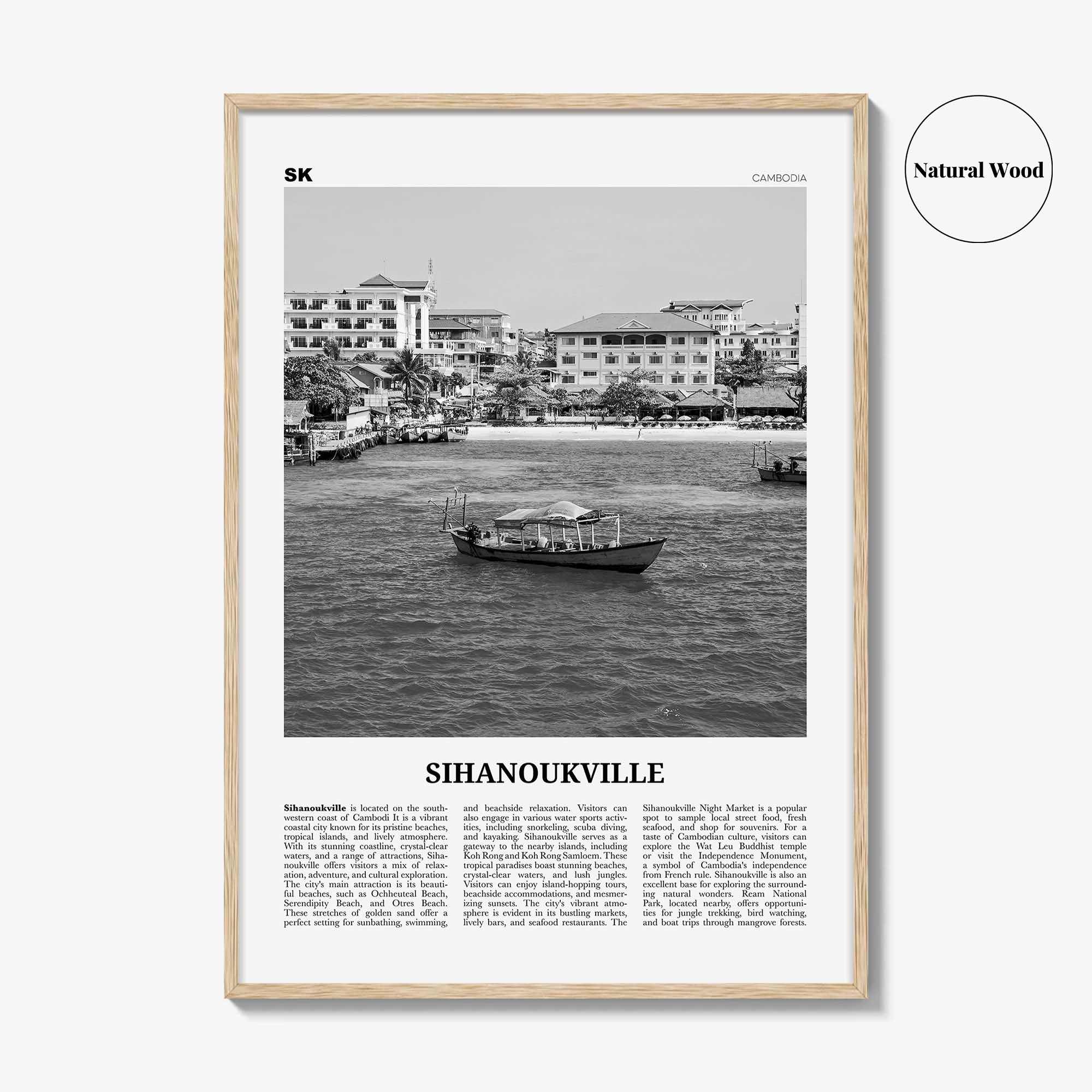 Sihanoukville Print Black and White, Sihanoukville Wall Art, Sihanoukville Poster, Sihanoukville Photo, Sihanoukville Wall Décor, Cambodia