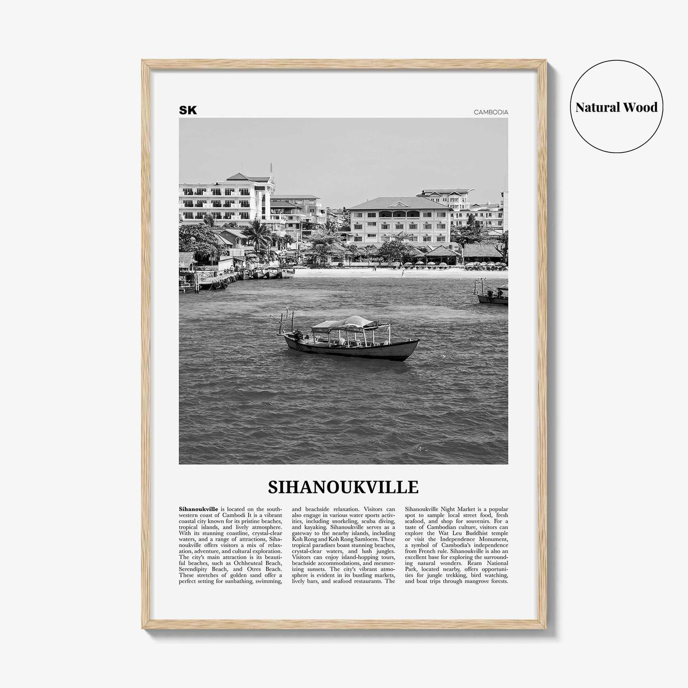 Sihanoukville Print Black and White, Sihanoukville Wall Art, Sihanoukville Poster, Sihanoukville Photo, Sihanoukville Wall Décor, Cambodia