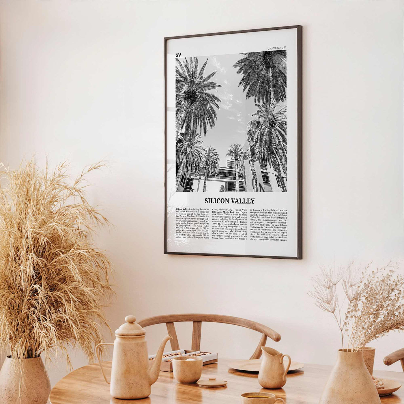 Silicon Valley Print Black and White, Silicon Valley Wall Art, Cupertino, Mountain View, California, USA, United States, North America