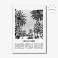 Silicon Valley Print Black and White, Silicon Valley Wall Art, Cupertino, Mountain View, California, USA, United States, North America