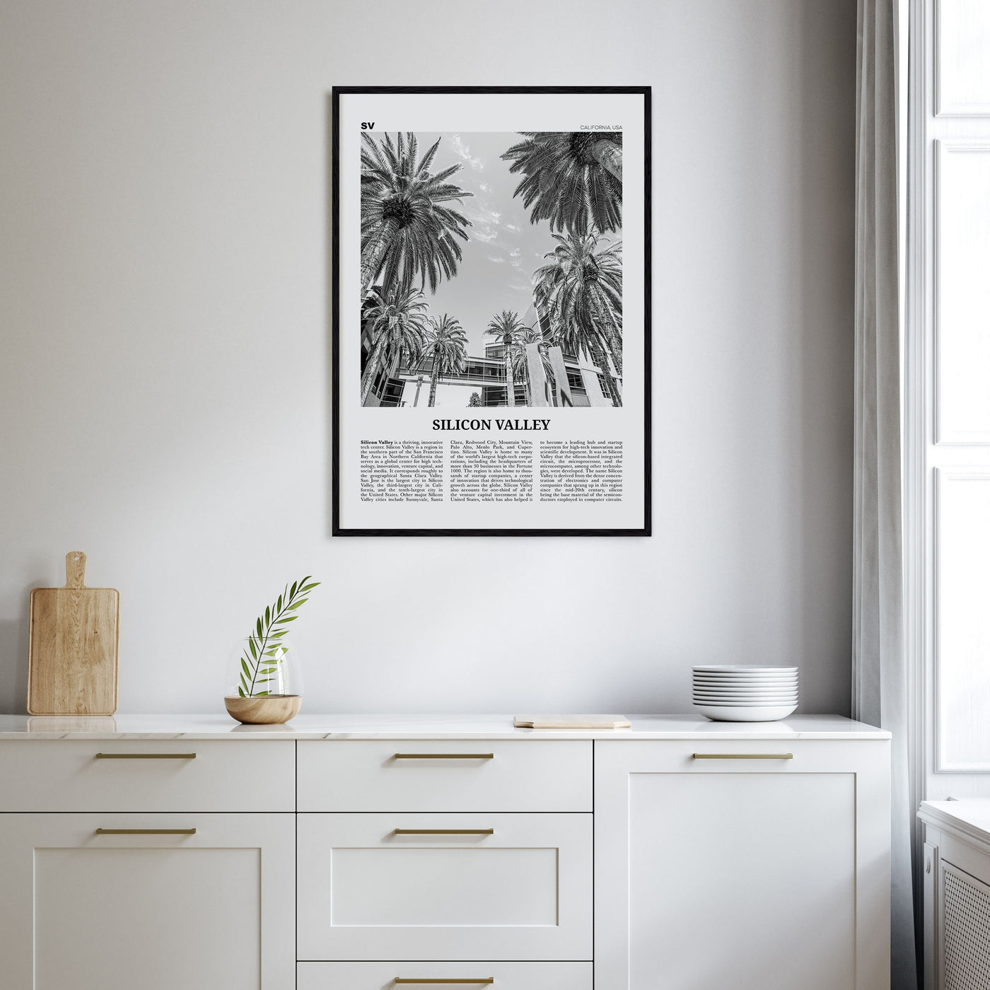 Silicon Valley Travel B&W Poster
