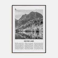 Silver Lake, Sierra Nevada Travel B&W Poster