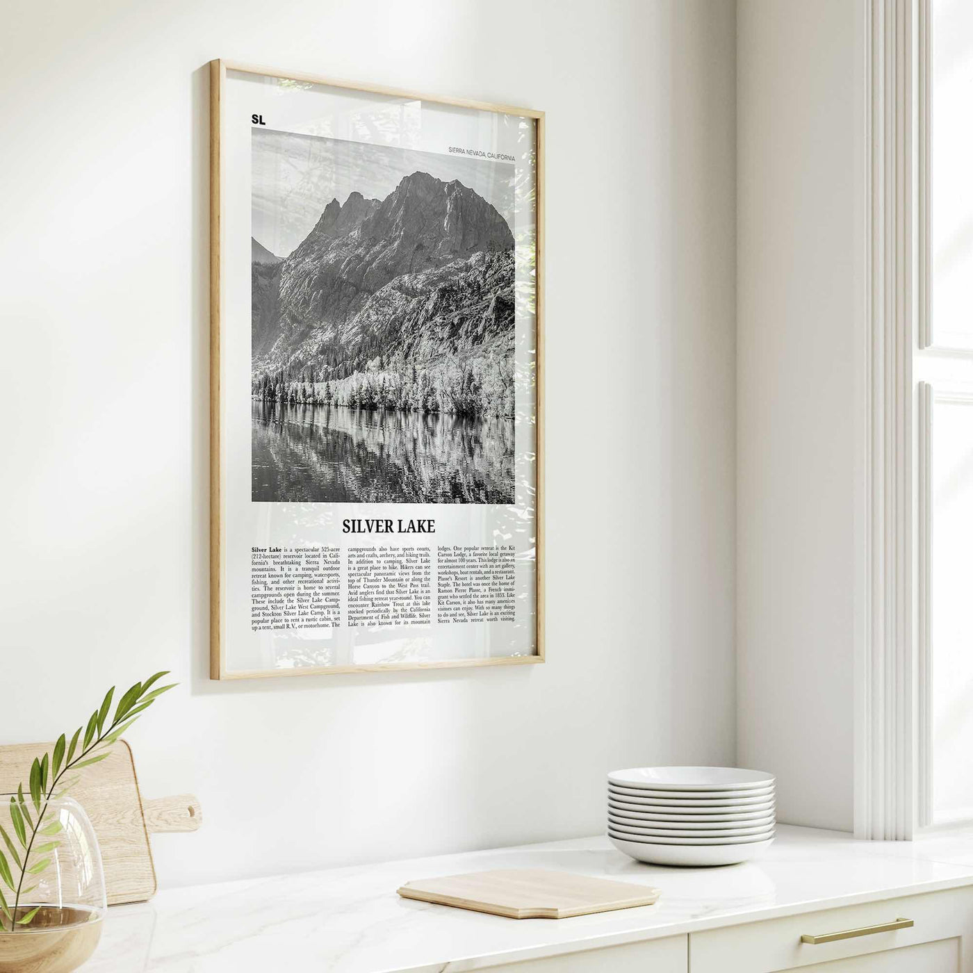 Silver Lake Print Black and White Sierra Nevada, Silver Lake Wall Art, Silver Lake Poster, Silver Lake Photo, Silver Lake Décor, California