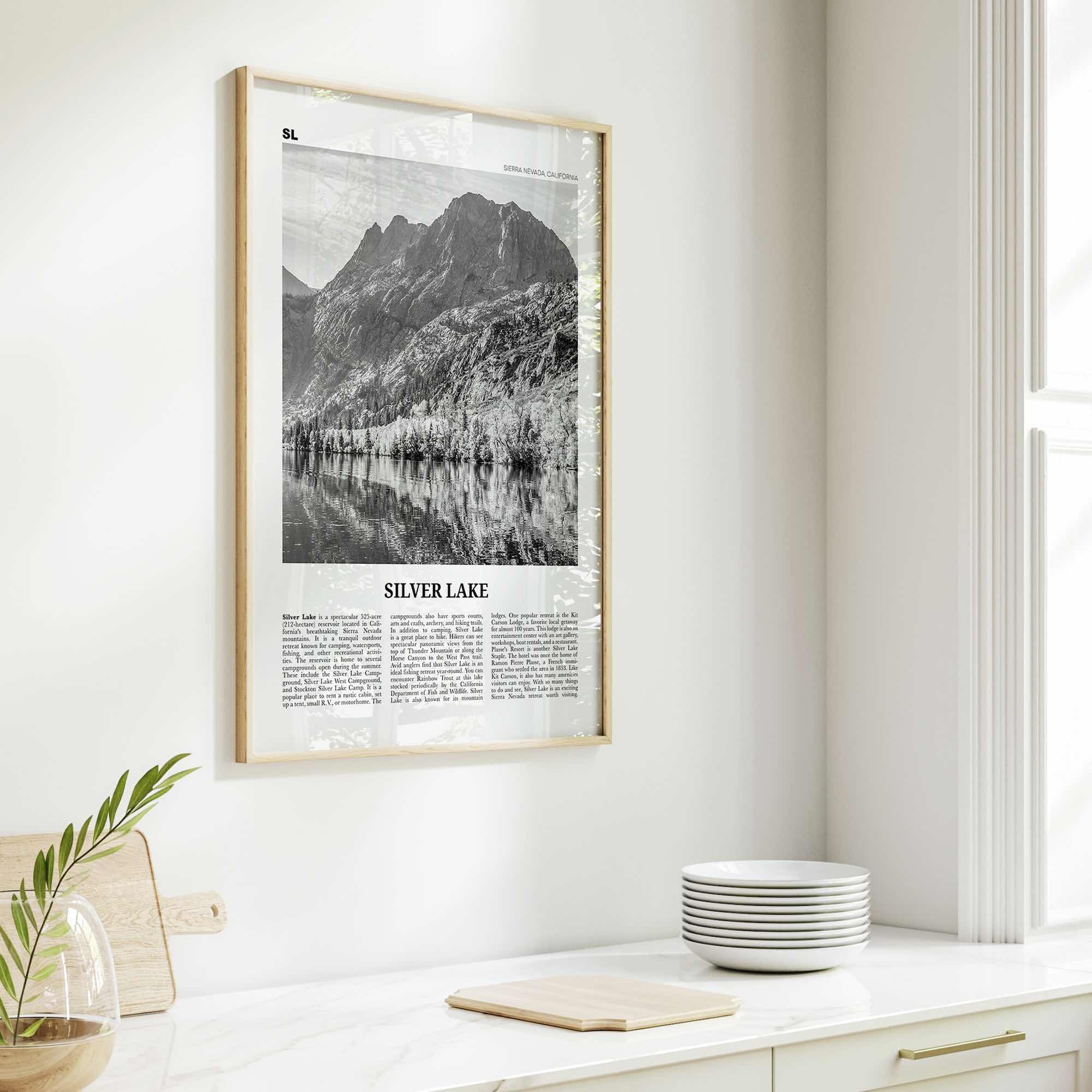 Silver Lake Print Black and White Sierra Nevada, Silver Lake Wall Art, Silver Lake Poster, Silver Lake Photo, Silver Lake Décor, California