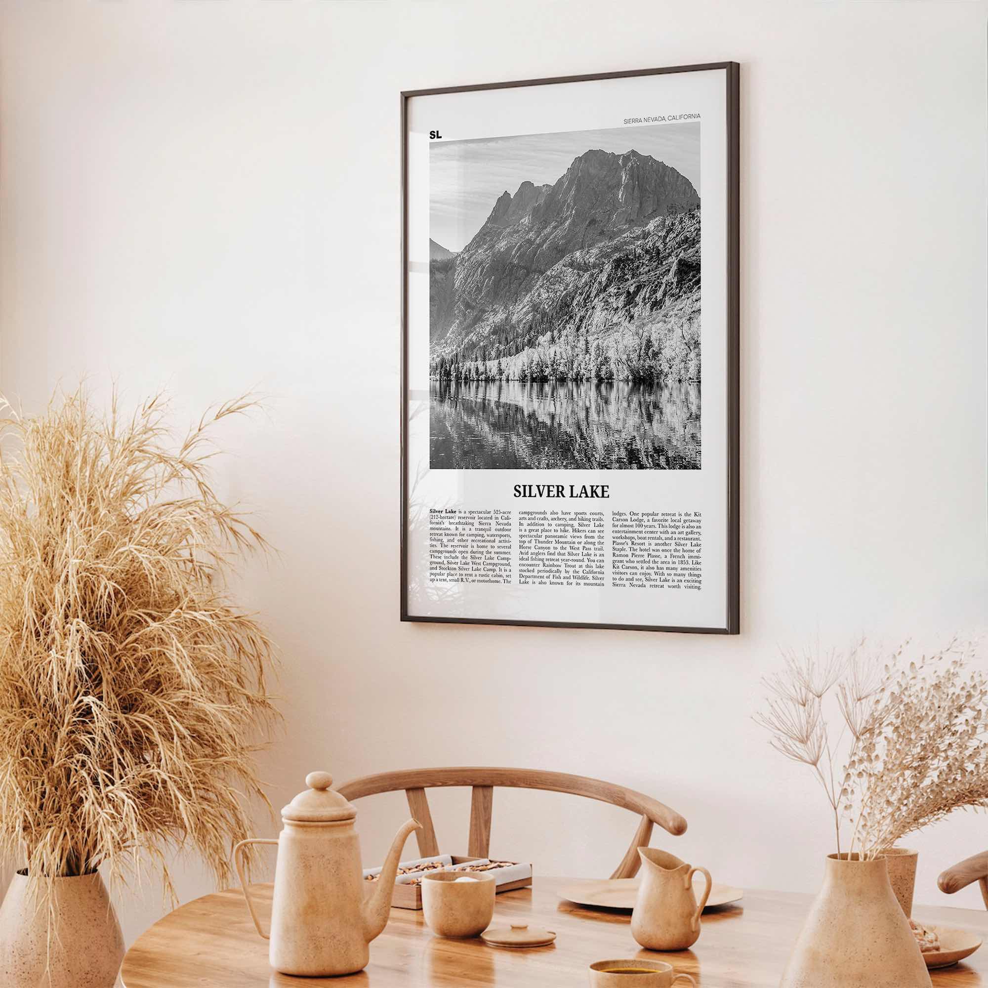 Silver Lake Print Black and White Sierra Nevada, Silver Lake Wall Art, Silver Lake Poster, Silver Lake Photo, Silver Lake Décor, California