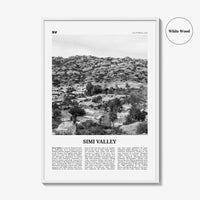 Simi Valley Print Black and White, Simi Valley Wall Art, Simi Valley Poster, Simi Valley Photo, Simi Valley Map, Simi Valley Wall Decor