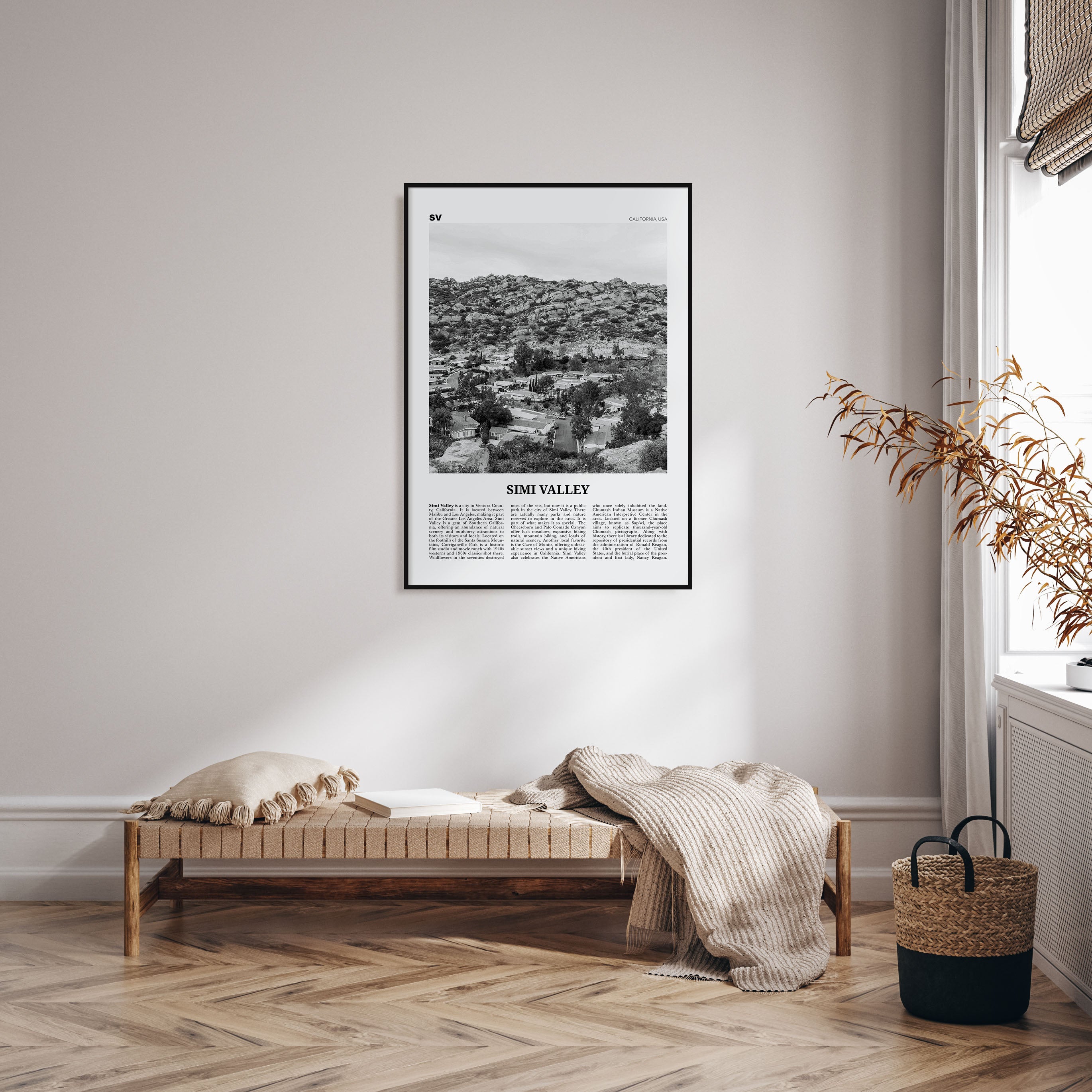 Simi Valley Travel B&W Poster