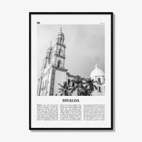 Sinaloa Print Black and White, Sinaloa Wall Art, Sinaloa Poster, Sinaloa Photo, Sinaloa Map, Mexico