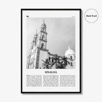 Sinaloa Print Black and White, Sinaloa Wall Art, Sinaloa Poster, Sinaloa Photo, Sinaloa Map, Mexico