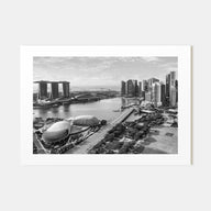 Singapore Landscape B&W Poster