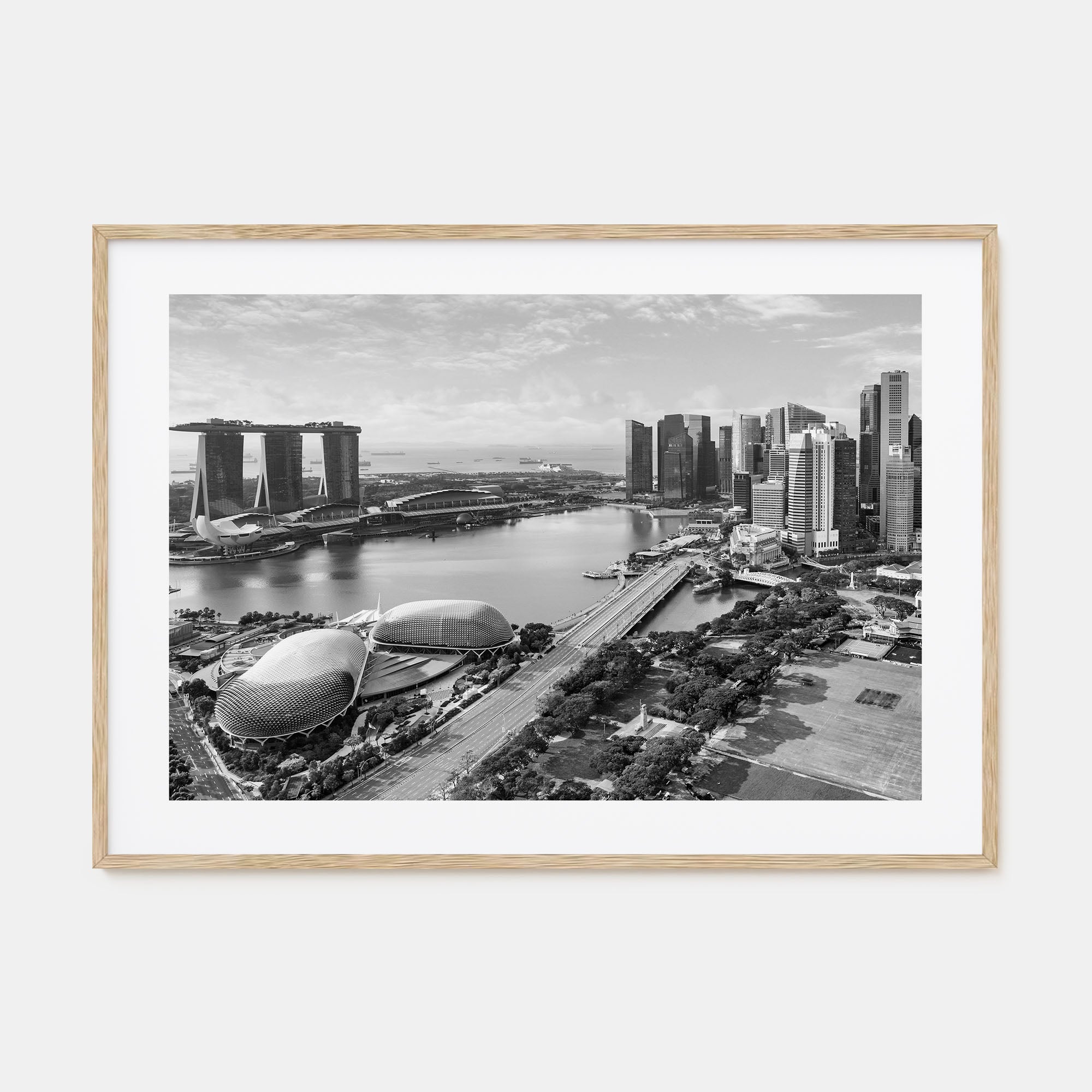 Singapore Landscape B&W Poster