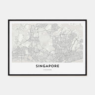 Singapore Map Landscape Poster