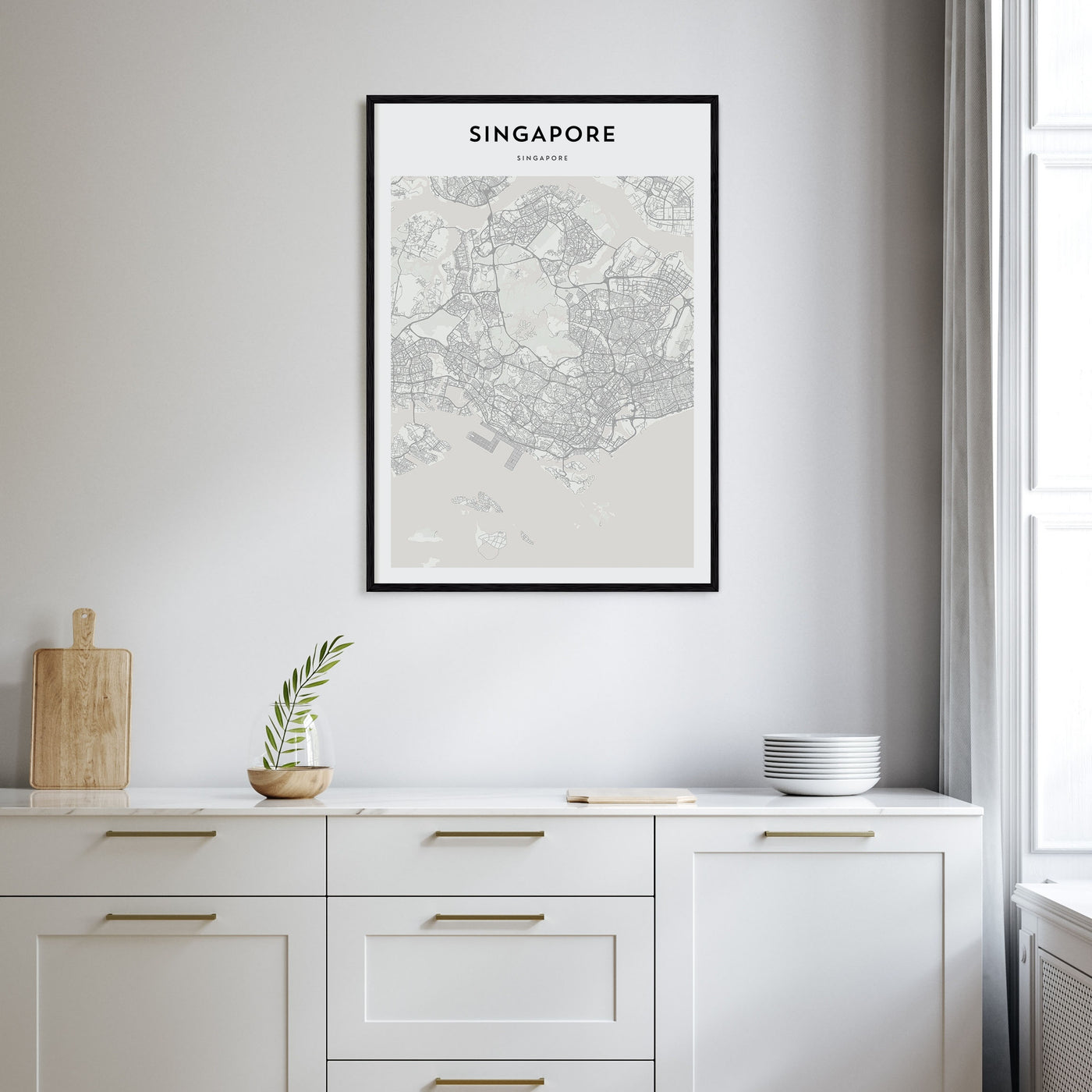 Singapore Map Portrait Poster