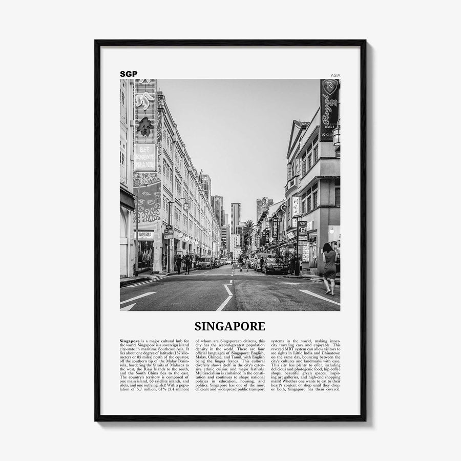 Singapore Print Black and White No 2, Singapore Wall Art, Singapore Poster, Singapore Photo, Singapore Wall Decor, Malay, Malaysia, Asia