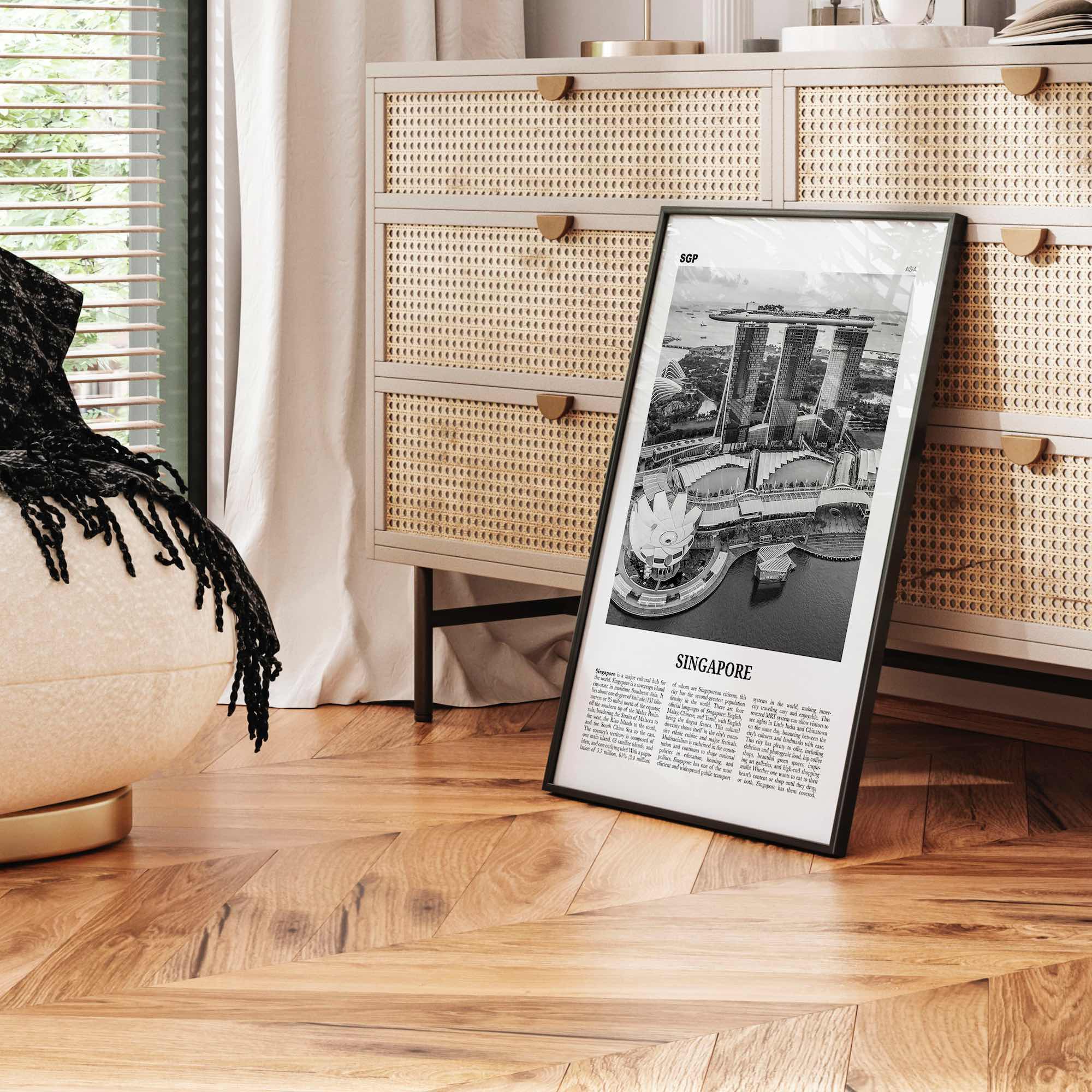 Singapore Print Black and White No 3, Singapore Wall Art, Singapore Poster, Singapore Photo, Singapore Wall Decor, Malay, Malaysia, Asia