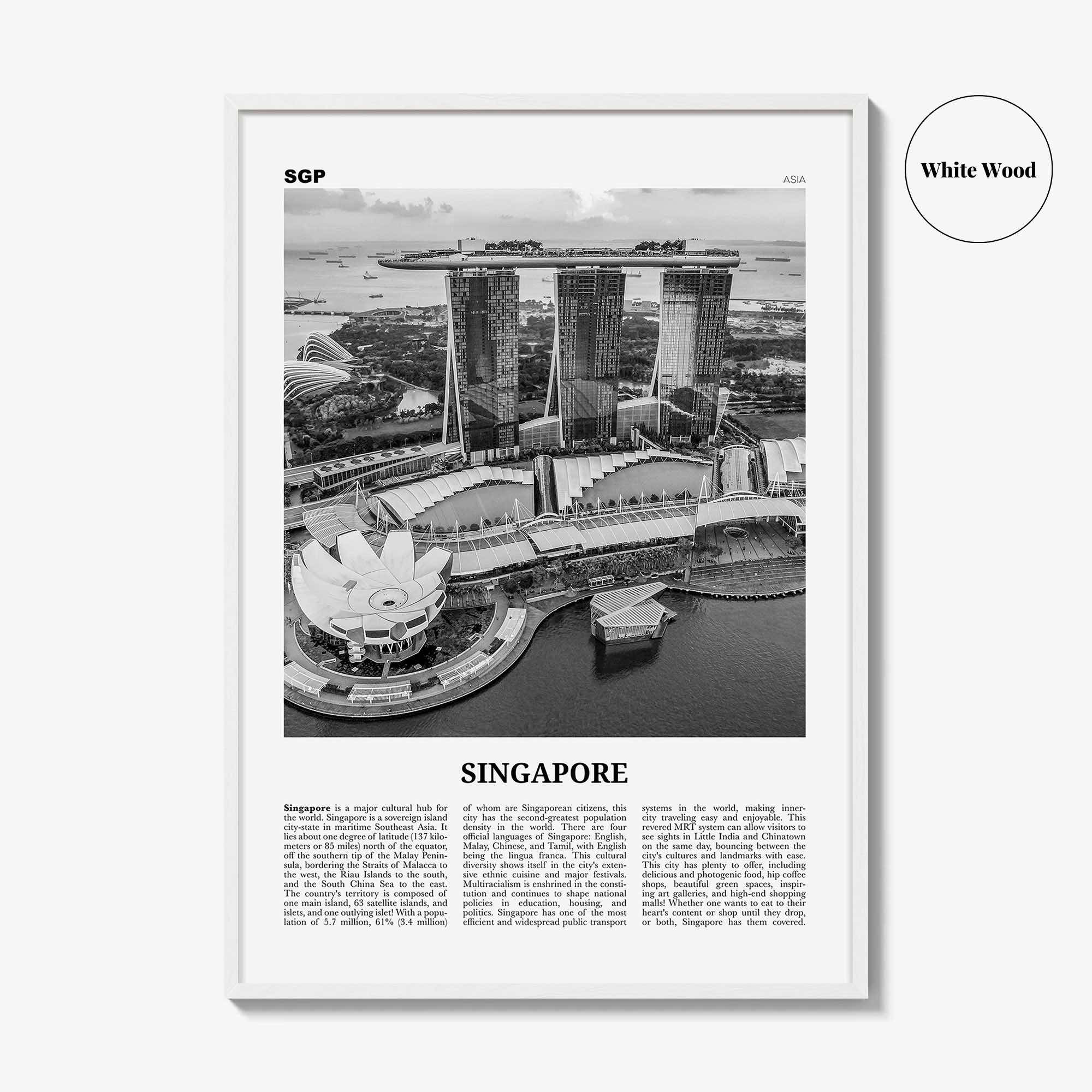 Singapore Print Black and White No 3, Singapore Wall Art, Singapore Poster, Singapore Photo, Singapore Wall Decor, Malay, Malaysia, Asia