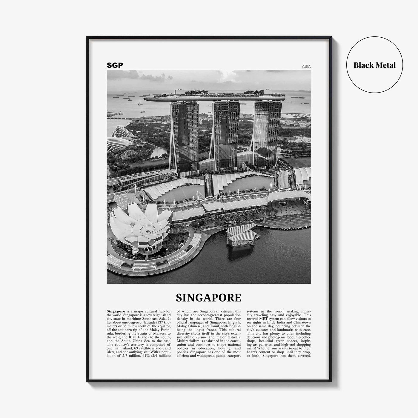 Singapore Print Black and White No 3, Singapore Wall Art, Singapore Poster, Singapore Photo, Singapore Wall Decor, Malay, Malaysia, Asia